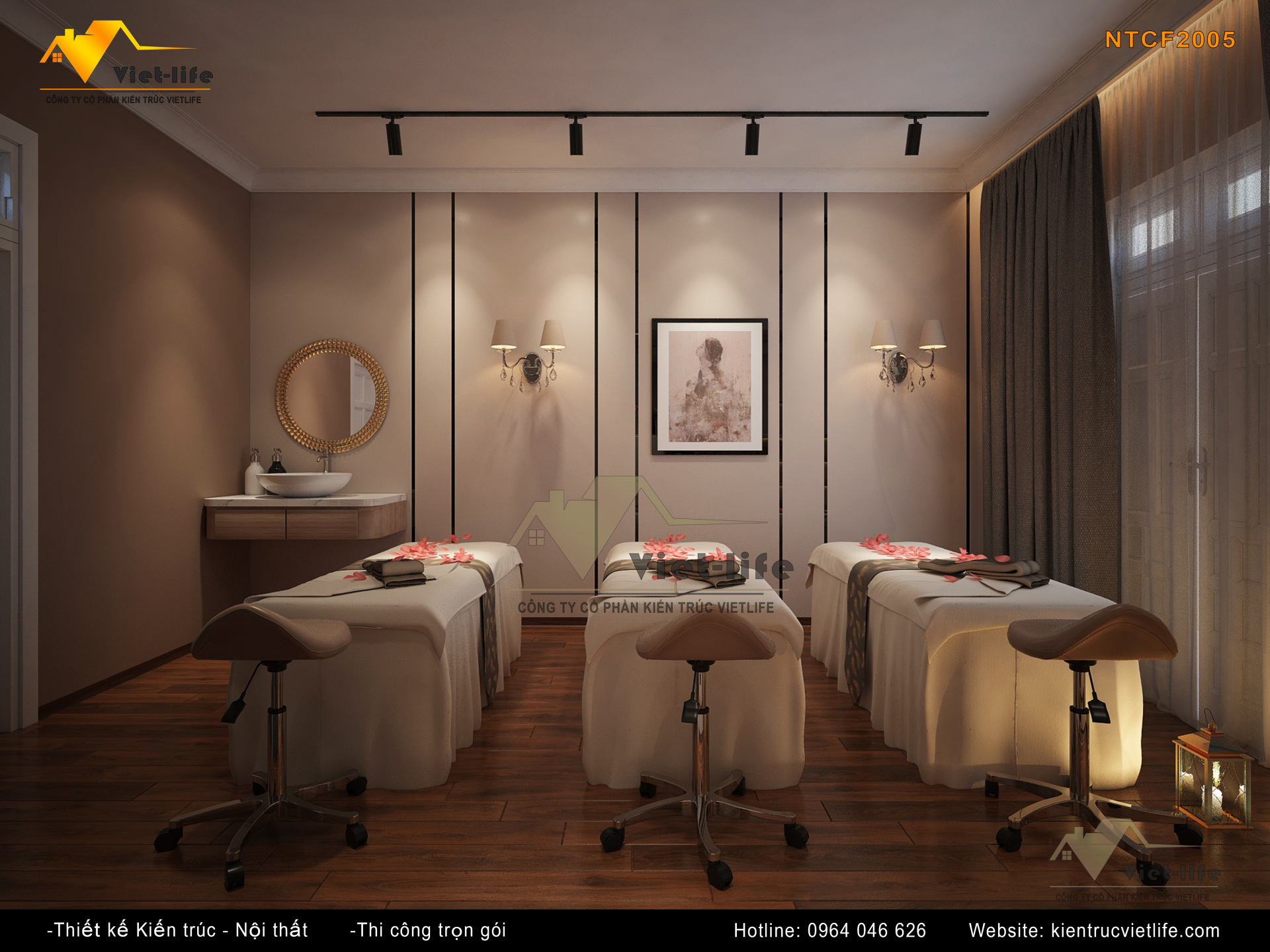 Không gian nội thất phòng massage mặt