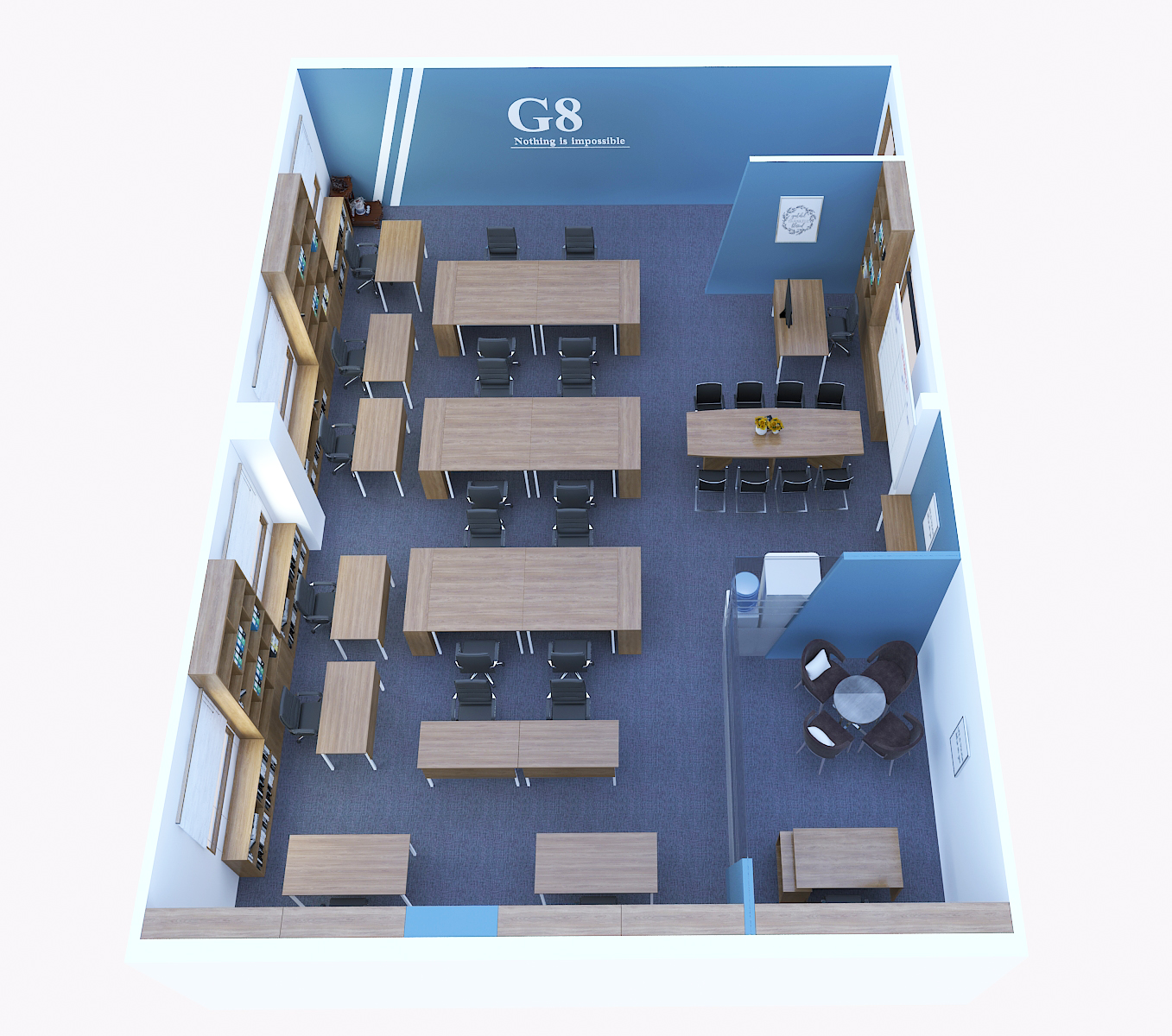 Phối cảnh 3D toàn cảnh văn phòng